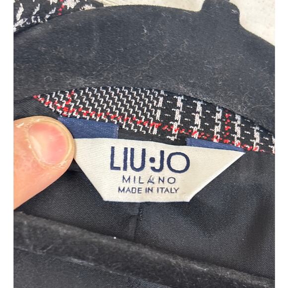 Liu Jo Women’s 10 Gray Black Plaid Viscose Linen Italian Button tailored Blazer - Picture 4 of 8